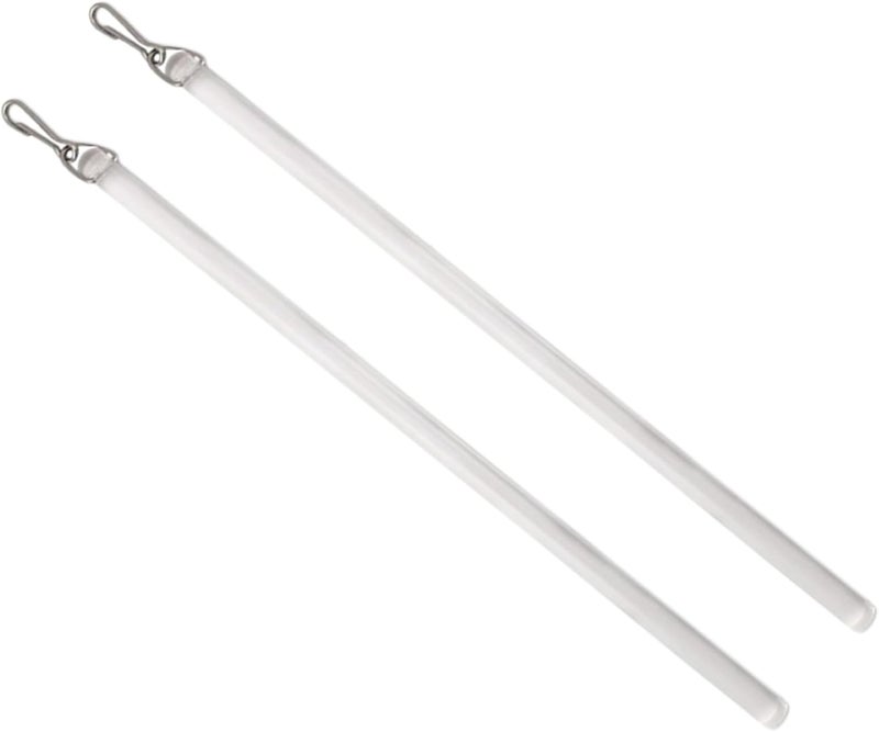 EINCORN Pack of 2 Clear 17Inch Curtain Pull Wand Drapery Control Pull Rod Stick with Hook for Opening and Closing Curtain - Image 3